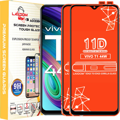 Laxdom Edge To Edge Tempered Glass for VIVO T1 44W(Pack of 2)