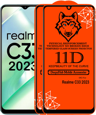 CRodible Edge To Edge Tempered Glass for Realme C33 2023(Pack of 2)
