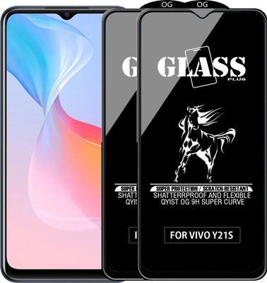 Qyist Edge To Edge Tempered Glass for VIVO Y21S(Pack of 2)