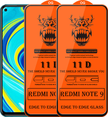 Forego Edge To Edge Tempered Glass for Redmi Note 9s(Pack of 2)
