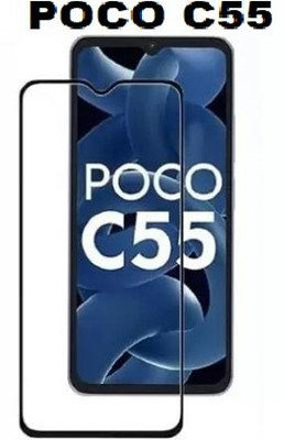 DSCASE Edge To Edge Tempered Glass for POCO C55, Poco C55(Pack of 1)