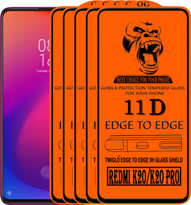 TWIGLO Edge To Edge Tempered Glass for Mi K20 Pro(Pack of 5)