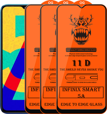 Forego Edge To Edge Tempered Glass for Infinix Smart 5A(Pack of 3)