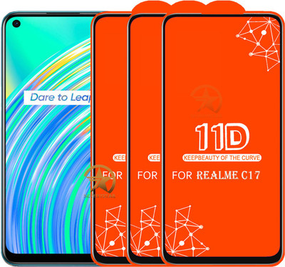 SEVEN7STAR Edge To Edge Tempered Glass for REALME C17(Pack of 3)