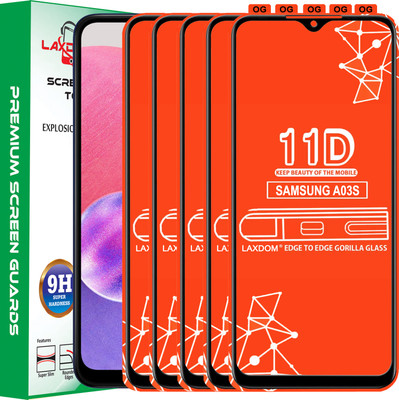 Laxdom Edge To Edge Tempered Glass for SAMSUNG GALAXY A03S(Pack of 5)