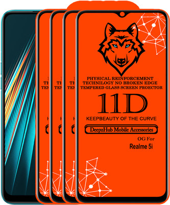 DeepzHub Edge To Edge Tempered Glass for Realme 5i(Pack of 4)