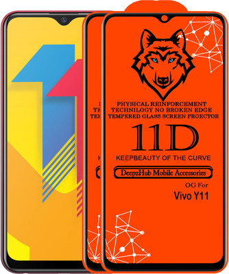 DeepzHub Edge To Edge Tempered Glass for Vivo Y11(Pack of 2)