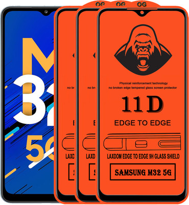 Laxdom Edge To Edge Tempered Glass for SAMSUNG GALAXY M32 5G(Pack of 3)