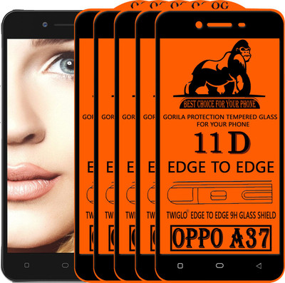 TWIGLO Edge To Edge Tempered Glass for Oppo A37(Pack of 5)