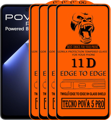 TWIGLO Edge To Edge Tempered Glass for TECNO POVA 5 PRO 5G(Pack of 4)