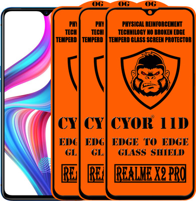 CYOR Edge To Edge Tempered Glass for Realme X2 Pro(Pack of 3)