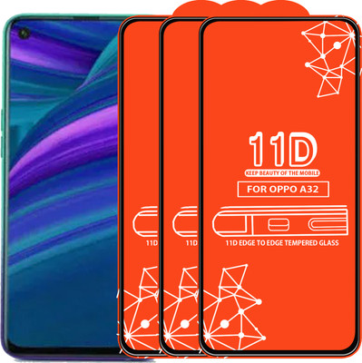 Roxel Edge To Edge Tempered Glass for Oppo A32(Pack of 3)