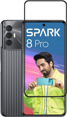 NaturalBuy Edge To Edge Tempered Glass for Tecno Spark 8 Pro-With Edge To Edge Coverage - Black [9H Gorilla] [Free Cleaning Kit Included](Pack of 1)