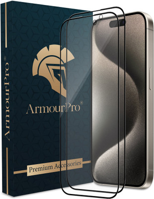 ArmourPro Edge To Edge Tempered Glass for iPhone 15 Pro, Apple iPhone 15 Pro, iPhone 15, Apple iPhone 15(Pack of 2)