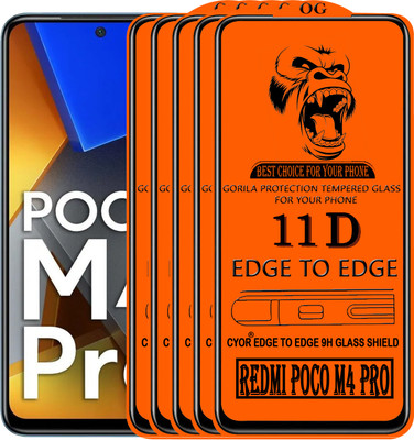 CYOR Edge To Edge Tempered Glass for REDMI POCO M4 PRO(Pack of 5)