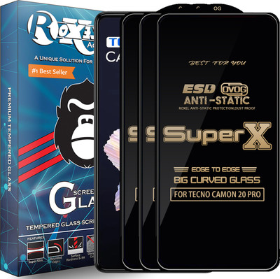 Roxel Edge To Edge Tempered Glass for TECNO CAMON 20 PRO(Pack of 3)