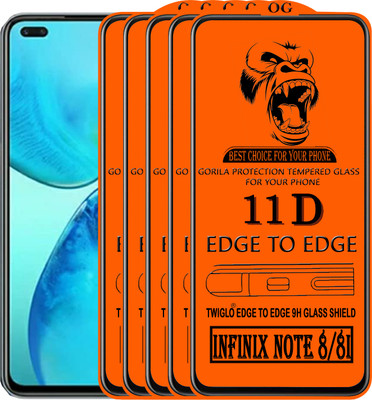 TWIGLO Edge To Edge Tempered Glass for INFINIX NOTE 8(Pack of 5)