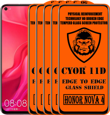 CYOR Edge To Edge Tempered Glass for HONOR NOVA 4(Pack of 5)