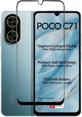 SNAMRT Edge To Edge Tempered Glass for Poco C71(Pack of 1)
