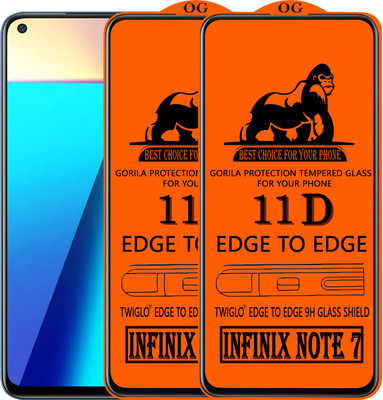 TWIGLO Edge To Edge Tempered Glass for INFINIX NOTE 7(Pack of 2)