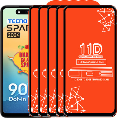 Qyist Edge To Edge Tempered Glass for Tecno Spark Go 2024(Pack of 5)