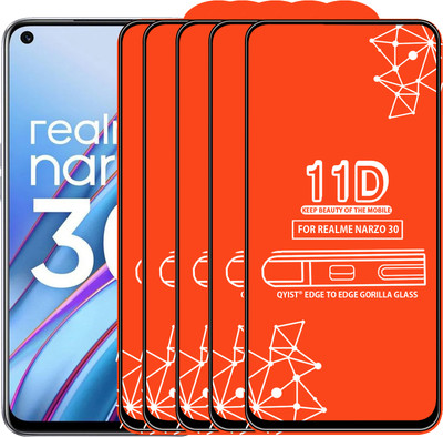 Qyist Edge To Edge Tempered Glass for Realme Narzo 30(Pack of 5)