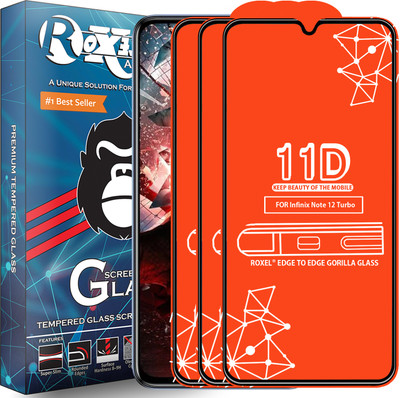 Roxel Edge To Edge Tempered Glass for Infinix Note 12 Turbo(Pack of 3)