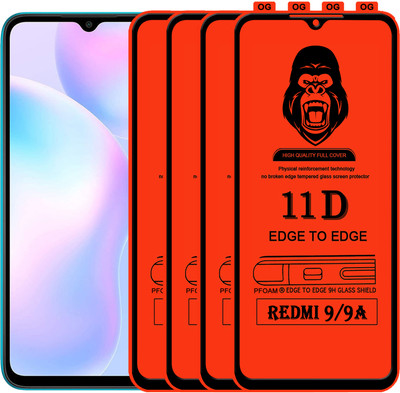 Laxdom Edge To Edge Tempered Glass for REDMI 9(Pack of 4)