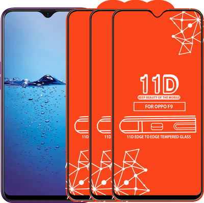 Roxel Edge To Edge Tempered Glass for Oppo F9(Pack of 3)