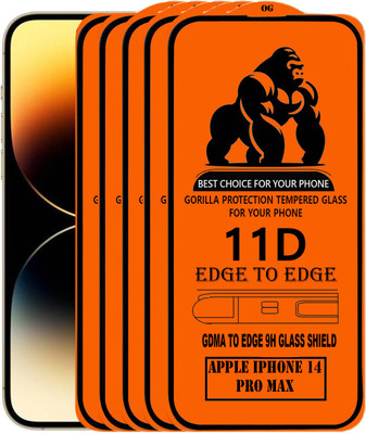 GDMA Edge To Edge Tempered Glass for Apple iPhone 14 Pro Max(Pack of 5)
