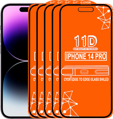 CYOR Edge To Edge Tempered Glass for IPHONE 14 PRO(Pack of 5)