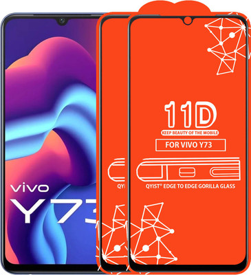 Qyist Edge To Edge Tempered Glass for Vivo Y73(Pack of 2)