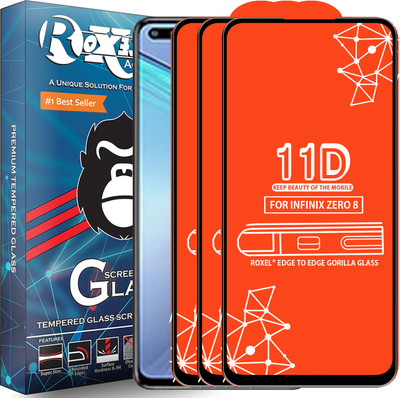 Roxel Edge To Edge Tempered Glass for Infinix Zero 8(Pack of 3)