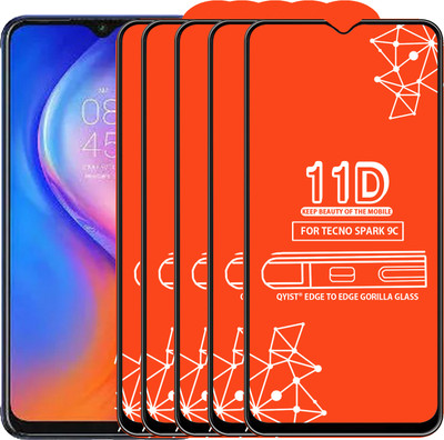 Qyist Edge To Edge Tempered Glass for Tecno Spark 9C(Pack of 5)