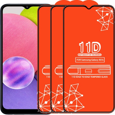 Roxel Edge To Edge Tempered Glass for Samsung Galaxy A03S(Pack of 3)