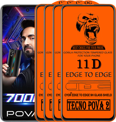 CYOR Edge To Edge Tempered Glass for TECNO POVA 2(Pack of 4)