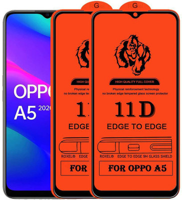 HIE POWER Edge To Edge Tempered Glass for Oppo A5(Pack of 2)