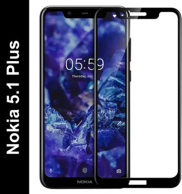VISHZONE Edge To Edge Tempered Glass for Nokia 5.1 Plus(Pack of 1)