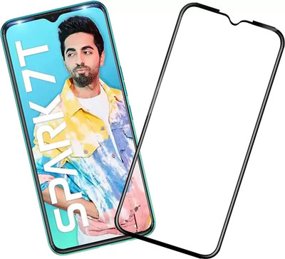 NIMMIKA ENTERPRISES Edge To Edge Tempered Glass for Tecno Spark 7T(D Plus Clarity Technology | 9H Hardness for Unrivaled Protection | Ultra-Thin Design with Sleek Edges | Smooth Touch Sensitivity | Precision Cut for Perfect Fit | Case-Friendly Design)(Pack of 1)