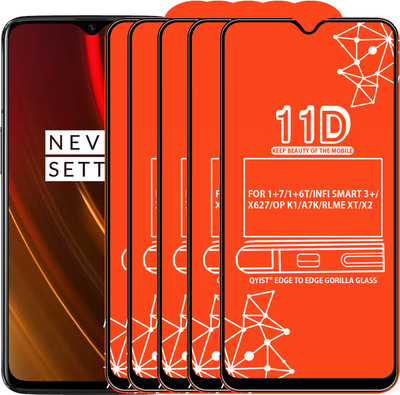 Qyist Edge To Edge Tempered Glass for FOR ONEPLUS 7, OnePlus 6T, INFINIX SMART 3 PLUS, OPPO K1, Realme XT, REALME X2(Pack of 5)