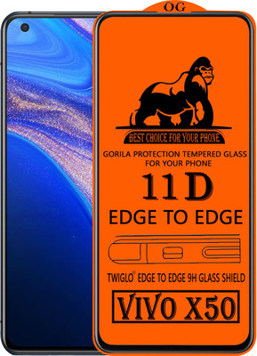 TWIGLO Edge To Edge Tempered Glass for VIVO X50(Pack of 1)