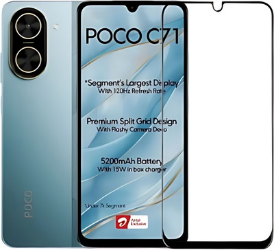 ALONZO Edge To Edge Tempered Glass for Poco C71 5G, Temp71(Pack of 1)