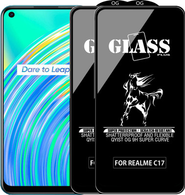 Qyist Edge To Edge Tempered Glass for REALME C17(Pack of 2)
