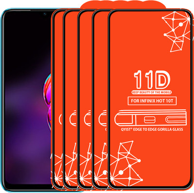 Qyist Edge To Edge Tempered Glass for Infinix Hot 10T(Pack of 5)