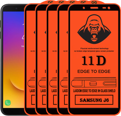 Laxdom Edge To Edge Tempered Glass for Samsung Galaxy J6(Pack of 5)