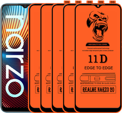 PFOAM Edge To Edge Tempered Glass for REALME NARZO 20(Pack of 5)