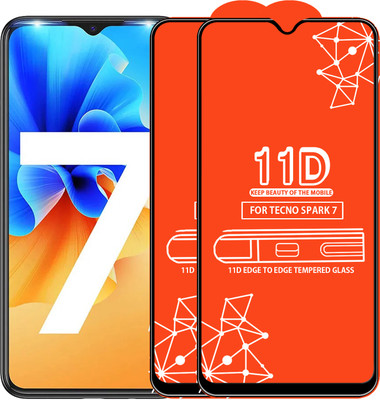 Roxel Edge To Edge Tempered Glass for Tecno Spark 7(Pack of 2)
