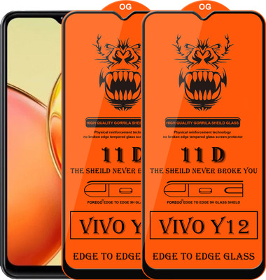 Forego Edge To Edge Tempered Glass for Vivo Y12(Pack of 2)