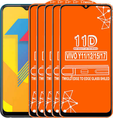 TWIGLO Edge To Edge Tempered Glass for VIVO Y12(Pack of 5)