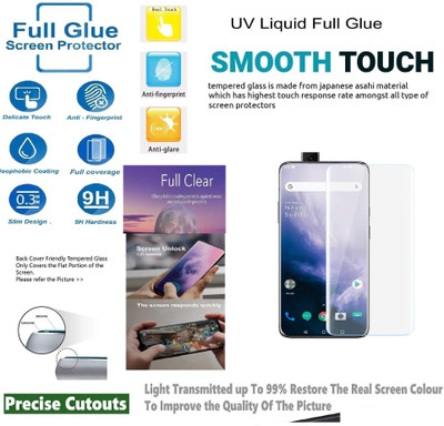 A-Allin1 Edge To Edge Tempered Glass for OnePlus 7T Pro, UV Glass 2.5D Round Edges Anti Scratch, Bubble-Free(Pack of 1)